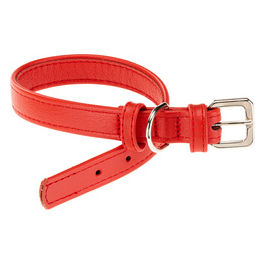 Collare per Cani VOGUE CF20/39, Vera Pelle, Regolabile, Fibbia in Metallo, Rosso