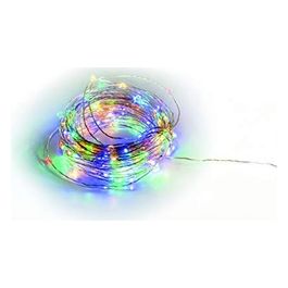 Filo di Luci Natale 100 Microled Esterno A Batterie Multicolor