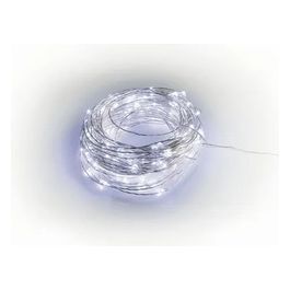 Filo di Luci Natale 180 Microled Esterno A Batterie Bianco