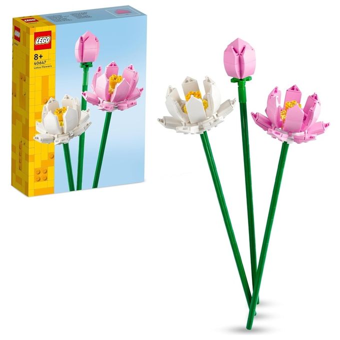 LEGO Creator 40647 Fiori di Loto, Fiori Finti per Bambini da 8+, Bouquet Regalo per San Valentino, per Lei o Lui, Donna o Uomo