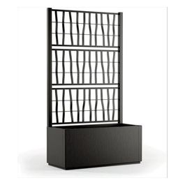 Fioriera Ethica rettangolare 80 cm con spalliera colore grafite per arredo giardino