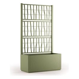 Ethica Fioriera Rettangolare 80cm con Spalliera Verde Oliva Design Sostenibile per Ambienti Interni ed Esterni