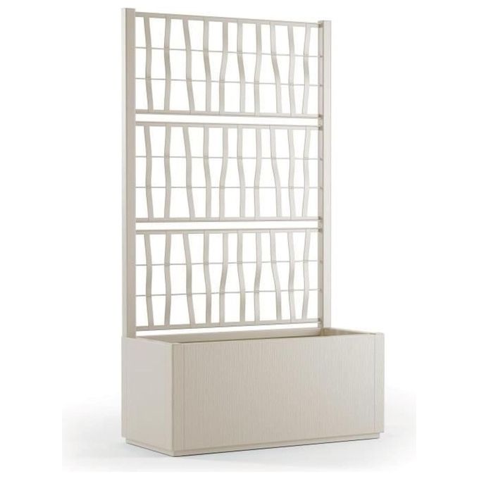 STEFANPLAST Fioriera Ethica rettangolare 80 cm con spalliera colore gesso per arredo giardino