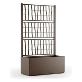 Fioriera Ethica Rettangolare 80 cm con Spalliera Tortora per arredo giardino