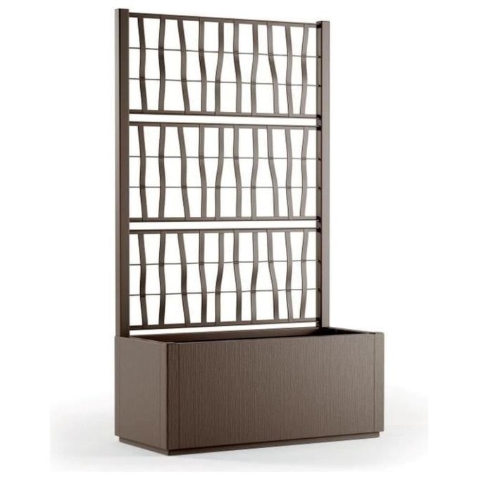 STEFANPLAST Fioriera Ethica Rettangolare 80 cm con Spalliera Tortora per arredo giardino