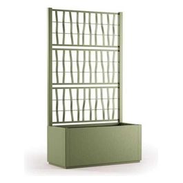 Fioriera Ethica Rettangolare 80cm con Spalliera Verde Oliva per arredo giardino