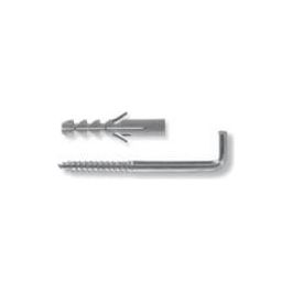 504535 Confezione 4 Tasselli Universali in Nylon D. 8mm con Gancio Cancano Lungo