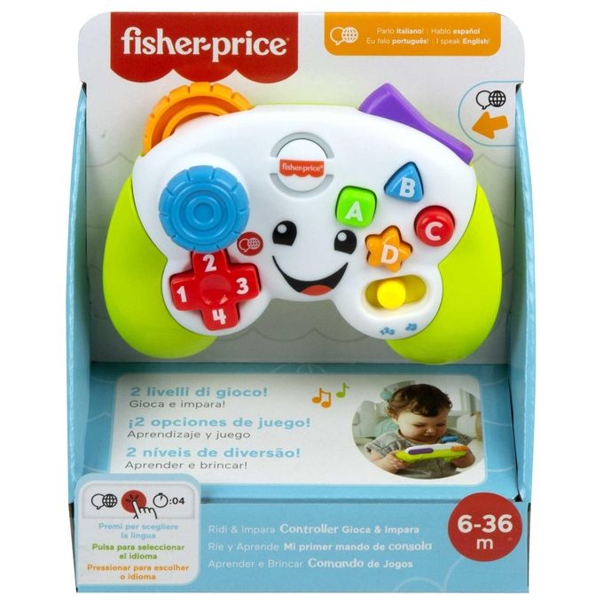 Fisher Price Laugh e Learn Controller Gioca e Impara Ridi e Impara Edizione Multilingue Joystick Giocattolo Musicale Giocattolo Per Bambini 6 Anni
