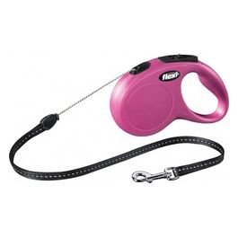 Guinzaglio avvolgibile a corda New Classic S - Lunghezza 5 m|12 Kg Rosa