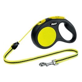 Guinzaglio avvolgibile a corda New Neon M - Lunghezza 5 m|20 Kg Giallo