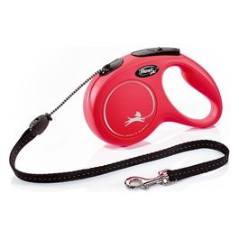 Guinzaglio avvolgibile a corda New Classic M - Lunghezza 5 m|20 Kg Rosso