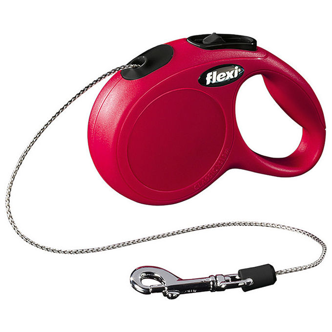 Image of flexi Guinzaglio avvolgibile a corda New Classic S - Lunghezza 5 m-12 Kg Rosso