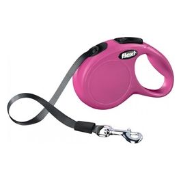 Guinzaglio avvolgibile a fettuccia New Classic XS - Lunghezza 3 m|12 Kg Rosa