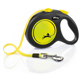 Guinzaglio avvolgibile a fettuccia New Neon L - Lunghezza 5 m|50 Kg Giallo
