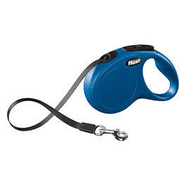 Guinzaglio avvolgibile a fettuccia New Classic S - Lunghezza 5 m|15 Kg Blu