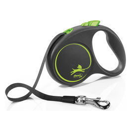 Guinzaglio avvolgibile a fettuccia Black design 5 m S - Lunghezza 5 m|12 Kg Verde