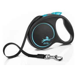 Guinzaglio avvolgibile a fettuccia Black design 5 m M - Lunghezza 5 m|25 Kg Blu
