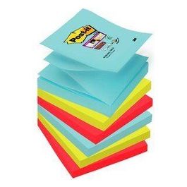 Foglietti Post-It Super Sticky Z-Notes Per Dispenser Colori Miami Contiene: 2Bl. Acqua Marina + 2Bl. Verde Neon + 2 Bl. Rosso Rubino. Confezione Da 6