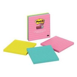 Foglietti Post-It Super Sticky Colore Miami A Righe 3 Blocchetti 101x101 Mm