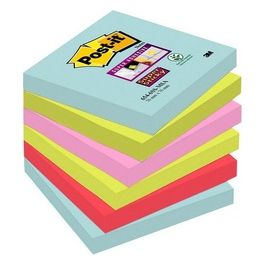 Foglietti Post-It Super Sticky Miami Contiene: 2Bl. Acqua Marina + 2Bl. Verde Neon + 1 Bl. Rosa Neon + 1 Bl. Rosso Rubino. Confezione Da 6 Blocchetti