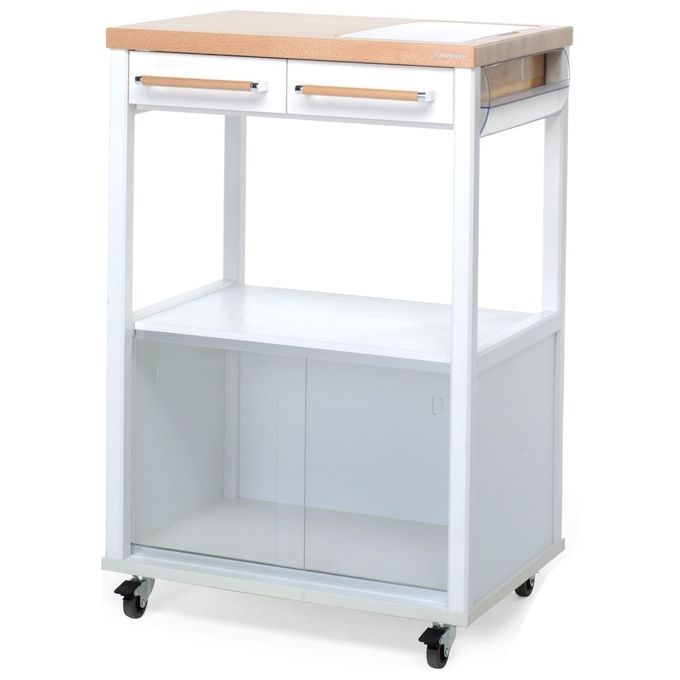 Foppapedretti Benchef Bianco Carrello Porta microonde Tagliere