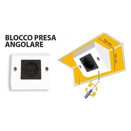 Formula Luci Italia Blocco Presa Angolare Bianco Presa CEE 7/3 Schuko 16A