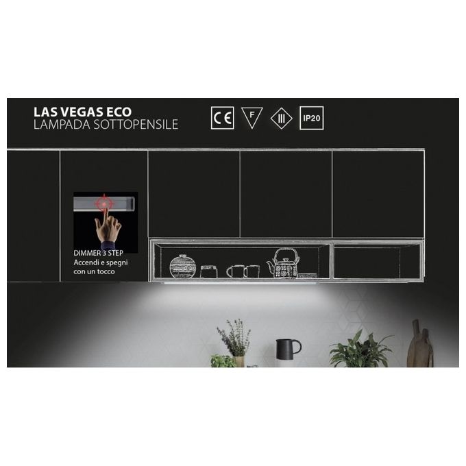 Formula Luci Italia Las Vegas Eco Lampada Sottopensile 3W 60 Led 600mm Luce Calda