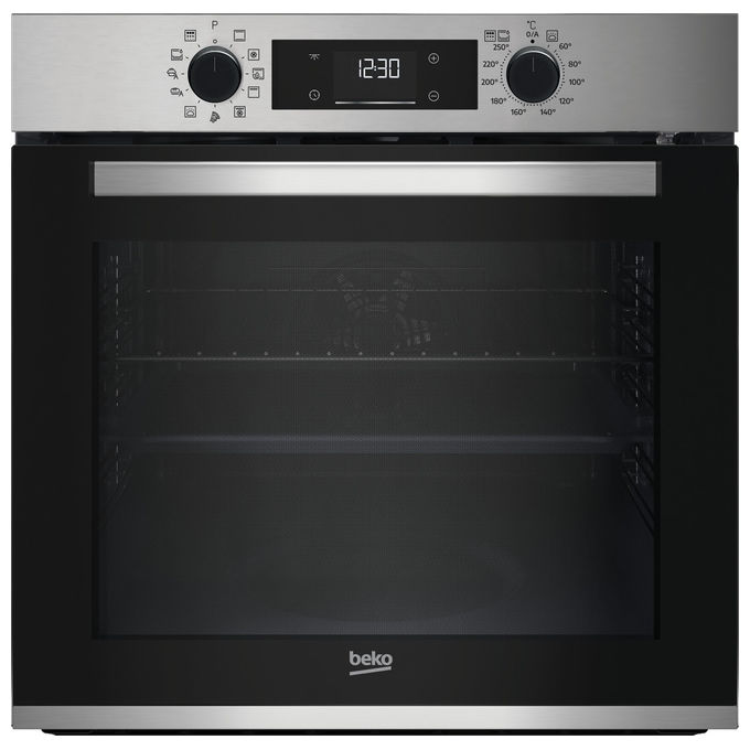 Beko, Forno Multifunzione Pirolitico BBIMP2300XP, 11 Funzioni, 71 Litri, Nero e Acciaio