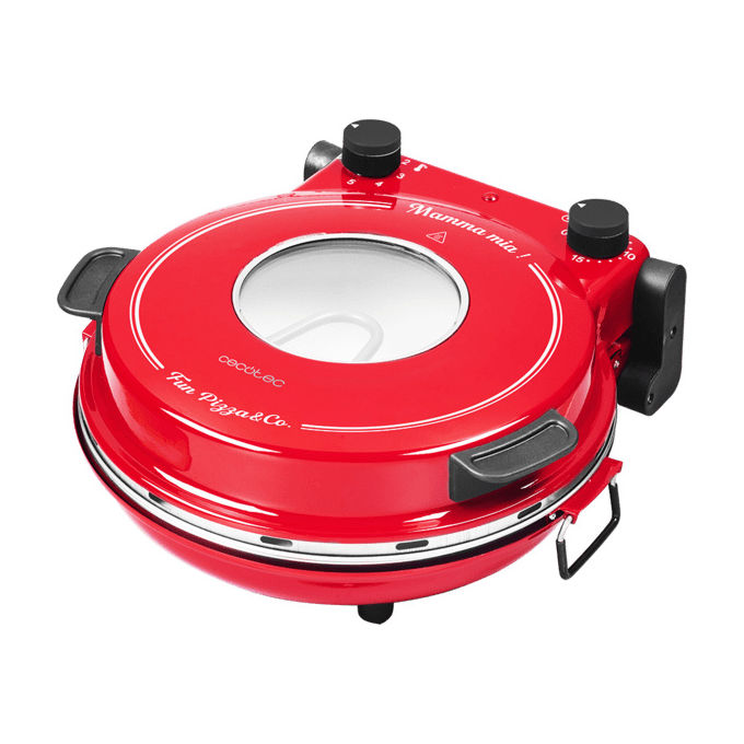 Cecotec 03826 Fun PizzaandCo Forno per pizza elettrico 1200 W temperatura fino a 420 °C con timer e finestra di visualizzazione (30x40x20 cm) colore Nero