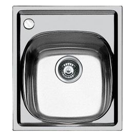 1144062 Lavello Inox spazzolato da incasso 1 Vasca con Foro miscelatore a Sinistra 44x50cm