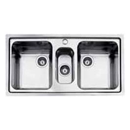 1373 060 S3000 Lavello Acciaio inossidabile da incasso su piano 3 Vasche 98x51cm