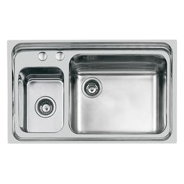 1486 062 Triplo Invaso Lavello Acciaio inossidabile da incasso Sottopiano 2 Vasche 86x52cm