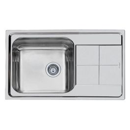 2180062 KS Lavello Acciaio Inox Spazzolato da incasso Gocciolatoio a Destra 1 Vasca 86x50cm
