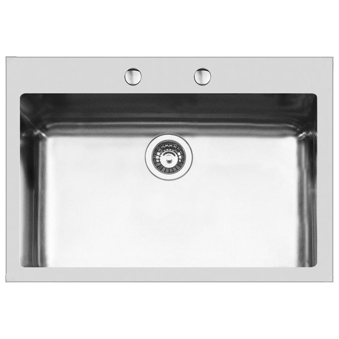 Foster 2266 050 KE Lavello Acciaio Inox Spazzolato da incasso Filotop 1 Vasca 77x52cm