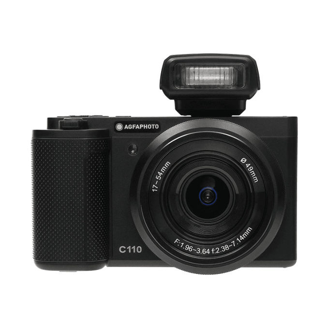 AgfaPhoto C110 Fotocamera Digitale 24 MP con Risoluzione Interpolata Sensore Sony CMOS IMX458 Video 4K Zoom Ottico 3x Schermo Touch Rotabile 2.8 pollici Wi-Fi Stabilizzazione Colore Nero