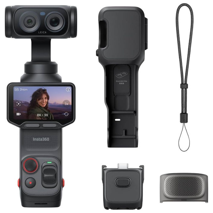 Insta360 CINSABTA-01 Luna Ultra Fotocamera Gimbal 8K Doppia Lente Sensore 1'' Stabilizzazione 3 Assi Wi-Fi 6 colore Nero