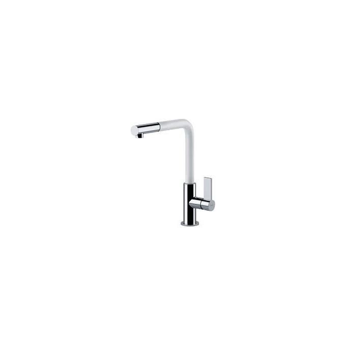 Franke Neptune Evo Miscelatore  monocomando con bocca girevole 360° e doccetta orientabile monogetto Cromato-Bianco 115.0373.944