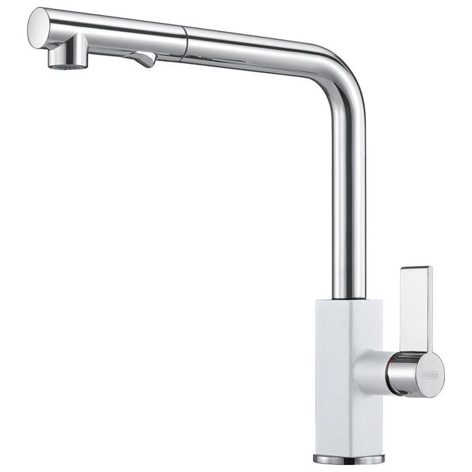 Franke Maris Miscelatore monocomando con canna girevole 360°e doccetta orientabile doppio getto Bianco Cromato 115.0392.368