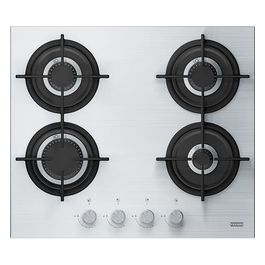 FHCR 604 4G HE XA C Linea Mythos Piano Cottura a Gas 4 Zone Griglie in Ghisa 60cm Acciaio inox