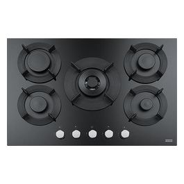 FHMF 755 4G DC C BK Linea Maris Free By Dror Piano Cottura a Gas 5 Zone 1 Doppia Corona Griglie in Ghisa 75cm Cristallo Nero 106.0541.752