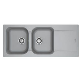 Franke Lavello in Tectonite KID 621-116 3 1/2 WWK Gocciolatoio reversibile 2 Vasche Grigio 143.0653.612