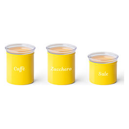 Set 3 Barattoli Personalizzabili Giallo
