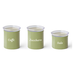 Set 3 Barattoli Personalizzabili Verde