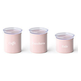 Set 3 Barattoli Personalizzabili Rosa