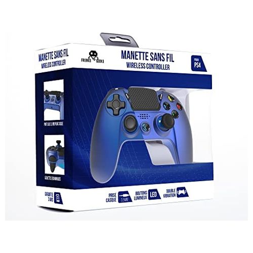 Freaks and Geeks Controller Wireless Blu Metallizzato per PlayStation 4