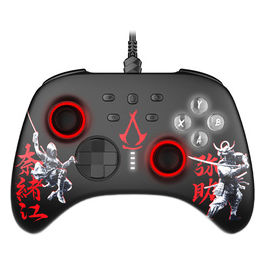 Freaks and Geeks, Gamepad USB, Nero e Rosso, Compatibile Android, Nintendo Switch e PC