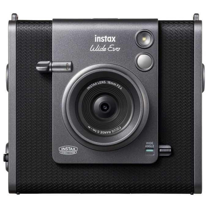 Fujifilm WIDE EVO Instax Fotocamera Istantanea Ibrida Grandangolare 16mm f-2.4 100 Combinazioni Effetti Bluetooth USB-C colore Nero