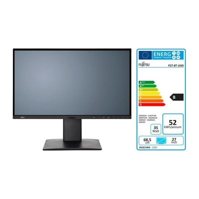 Fujitsu Monitor Flat 27'' P27-8 TS UHD 3840 x 2160 Pixel 4K Ultra Hd Led Tempo di risposta 5 ms