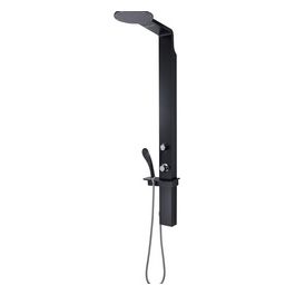 Pannello Doccia G-Wellness Nero Metallo 145x25x55 Cm