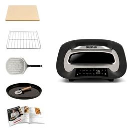 G10186 Pronto Pizza 2 Minuti Forno Pizza Termostato Regolabile fino a 430° Display Digitale Pietra Refrattaria Pareti Fredde Nero